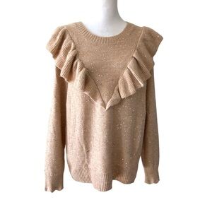 LC Lauren Conrad large sweater ruffles sparkles